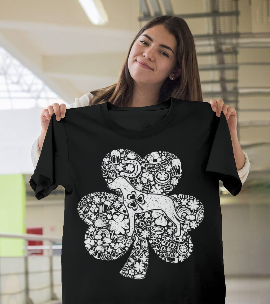 Cute Rhodesian Ridgeback Dog Lover Shamrock St. Patrick's Day T-Shirt