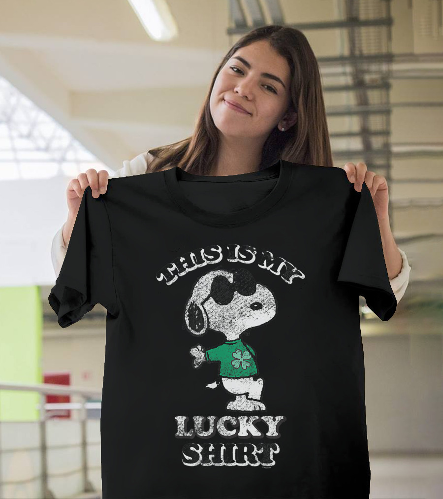 This Is My Lucky Shirt Peanuts St. Patrick's Day Snoopy Clover T-Shirt