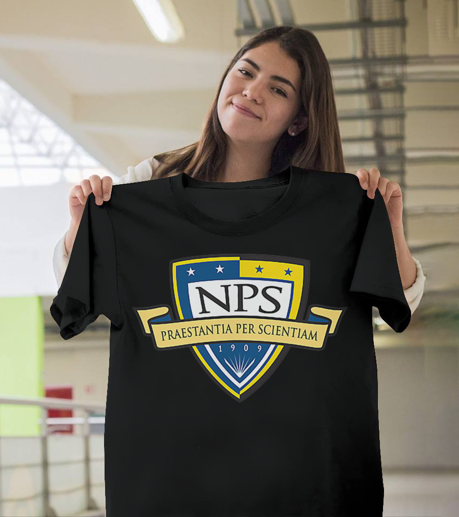 Naval Postgraduate School NPS Praestantia Per Scientiam 1909 Navy Veteran T-Shirt