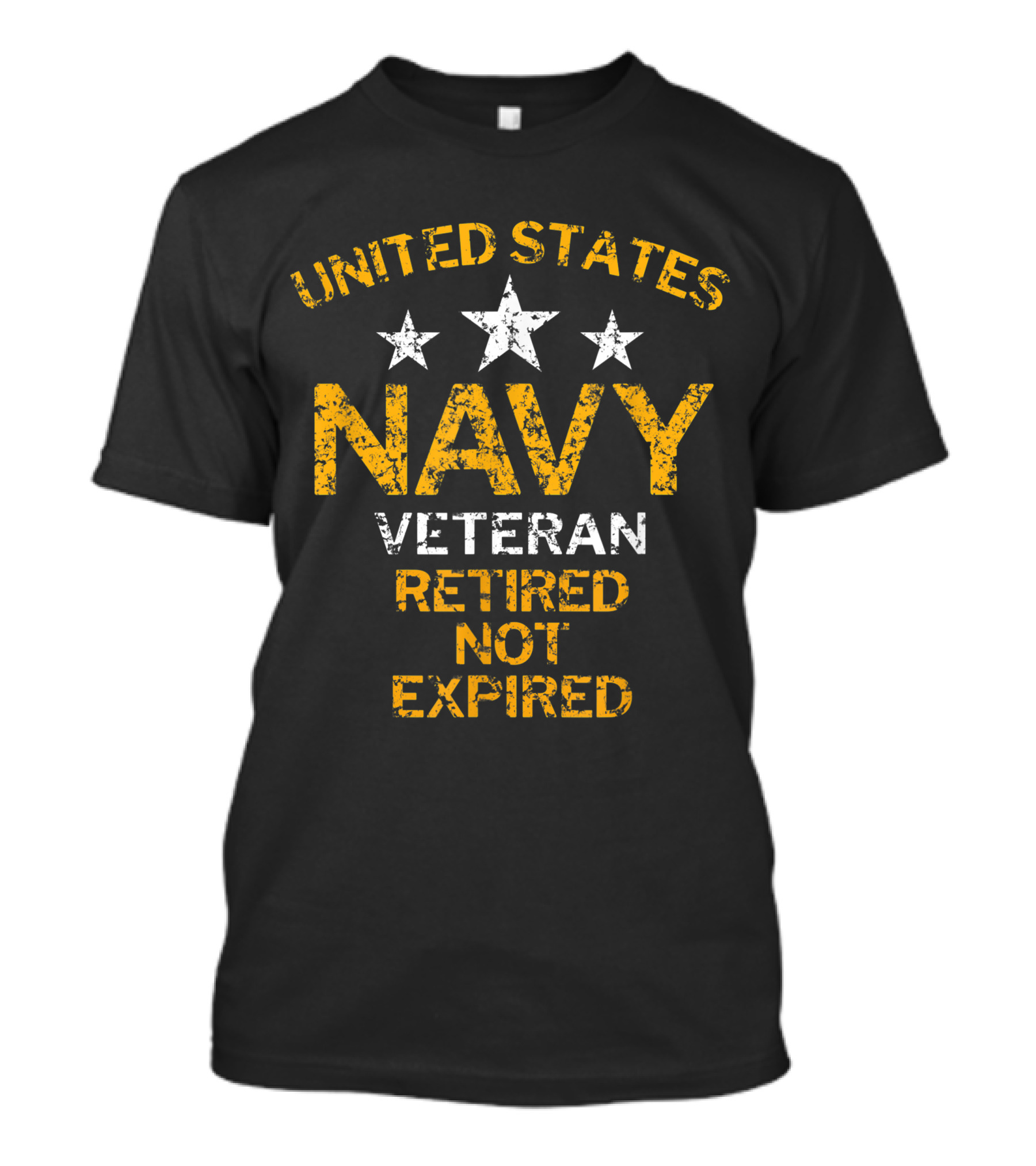 United States Navy Veteran Retired Not Expired Stars Emblem T-Shirt
