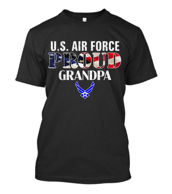 U.S. Air Force Proud Grandpa American Flag Veteran T-Shirt
