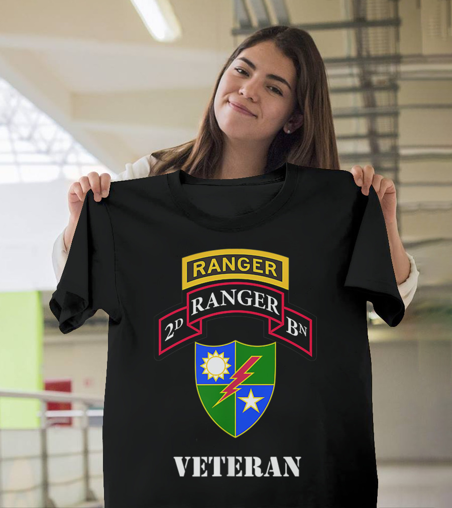 Ranger 2nd Ranger Battalion Veteran Patch Crest T-Shirt