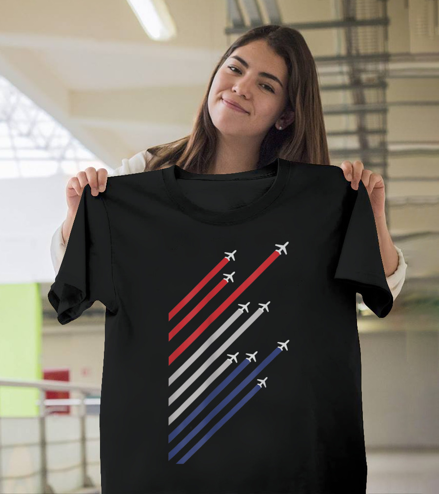 American Flag Inspired Jet Fighter Air Force T-Shirt