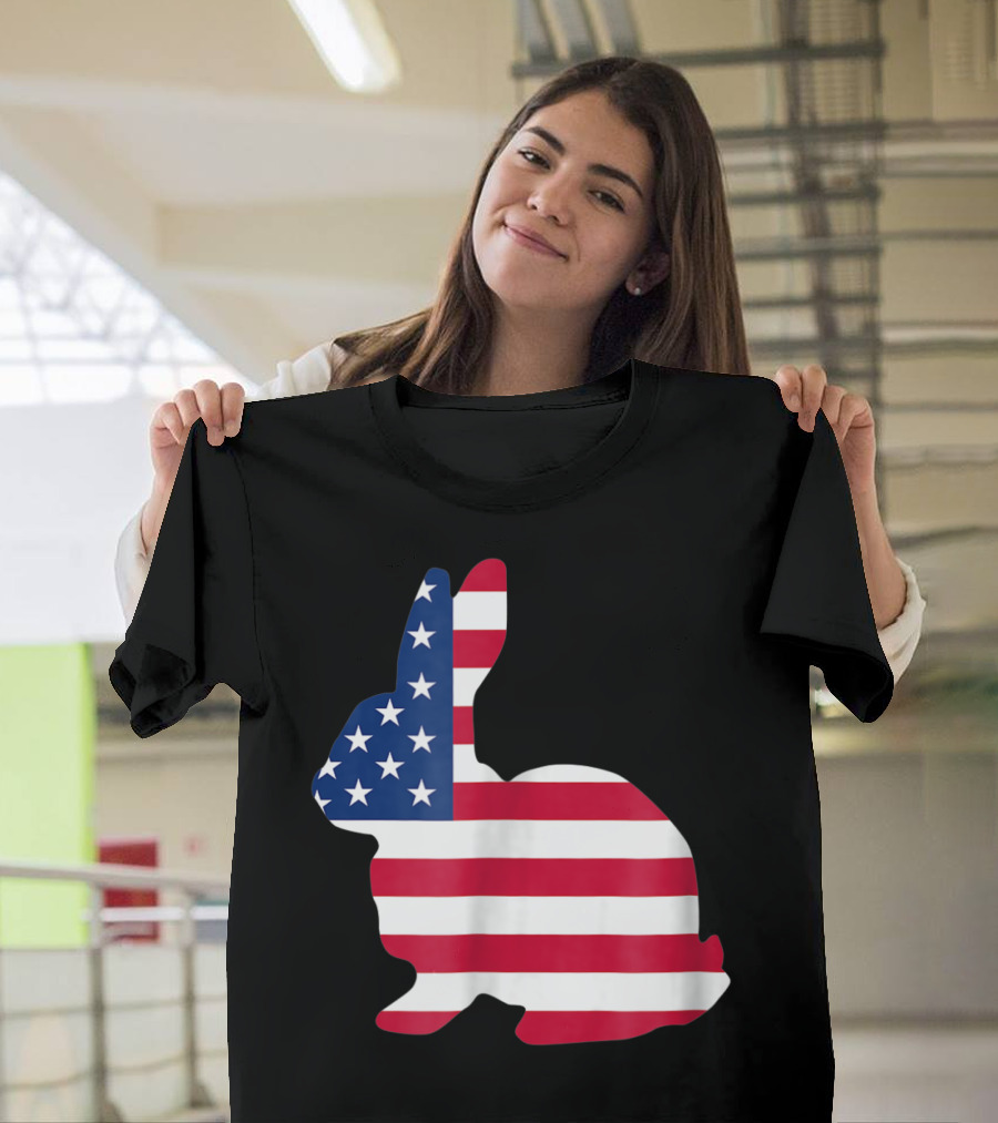 American Flag Easter Bunny Patriotic Rabbit T-Shirt