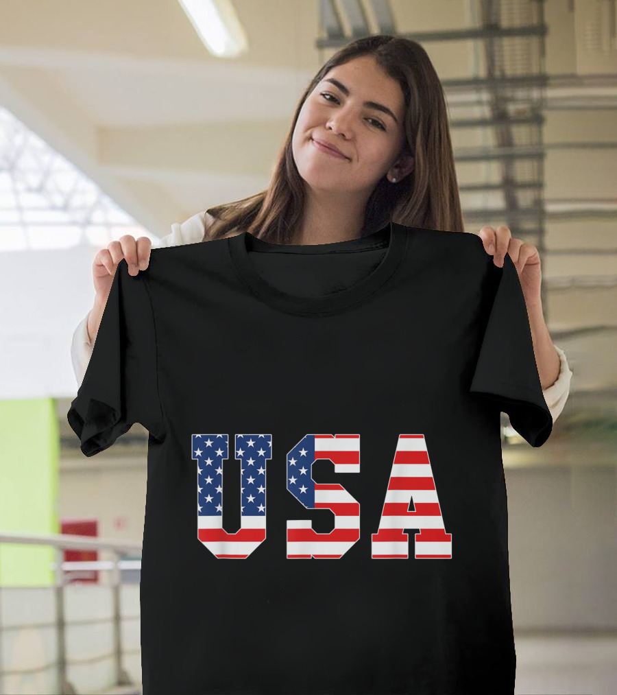 USA Patriotic American Flag 4th of July Parade BBQ T-Shirt