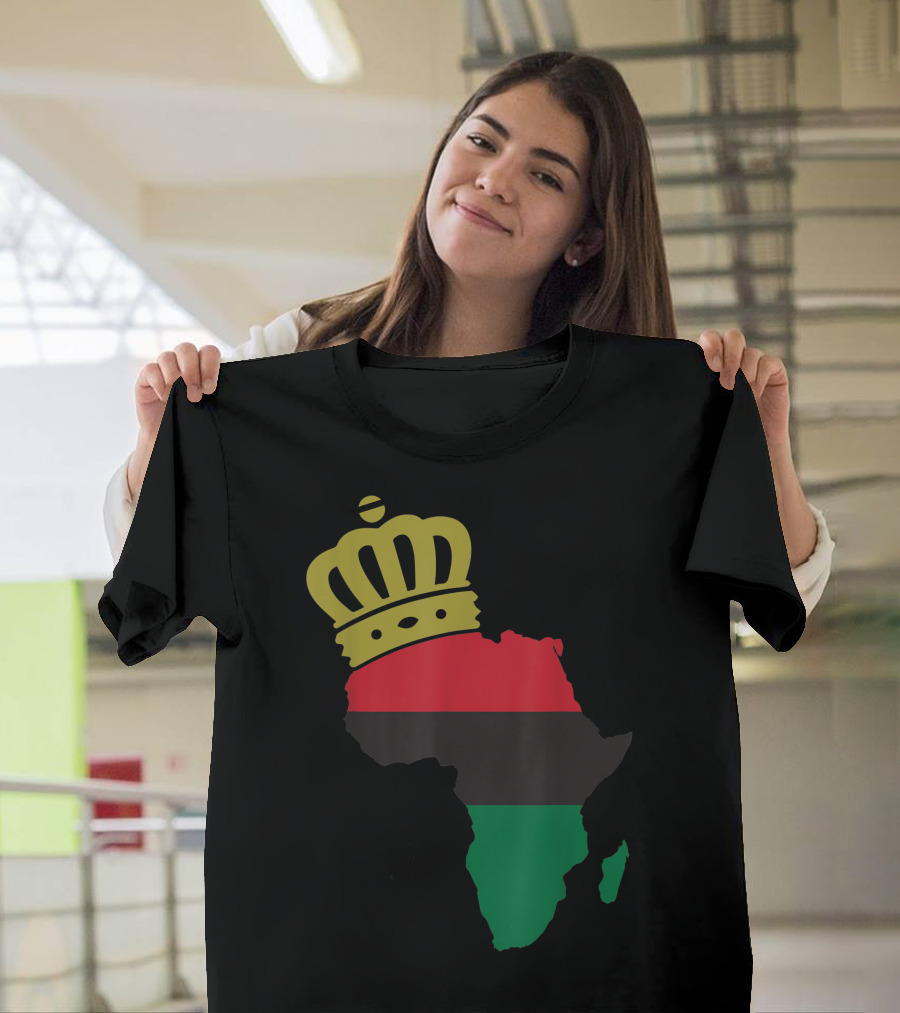 African American Pride Pan-African Flag Crown Map T-Shirt