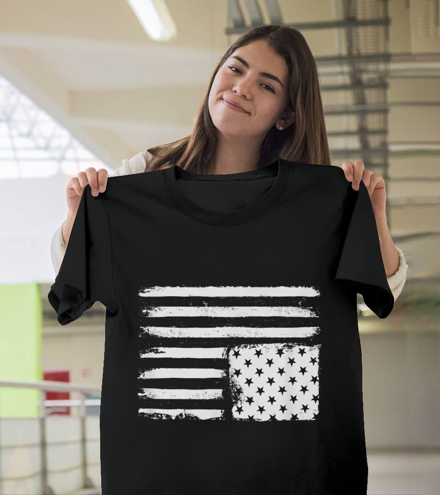 American Flag Distress Code Upside Down Vintage Look T-Shirt