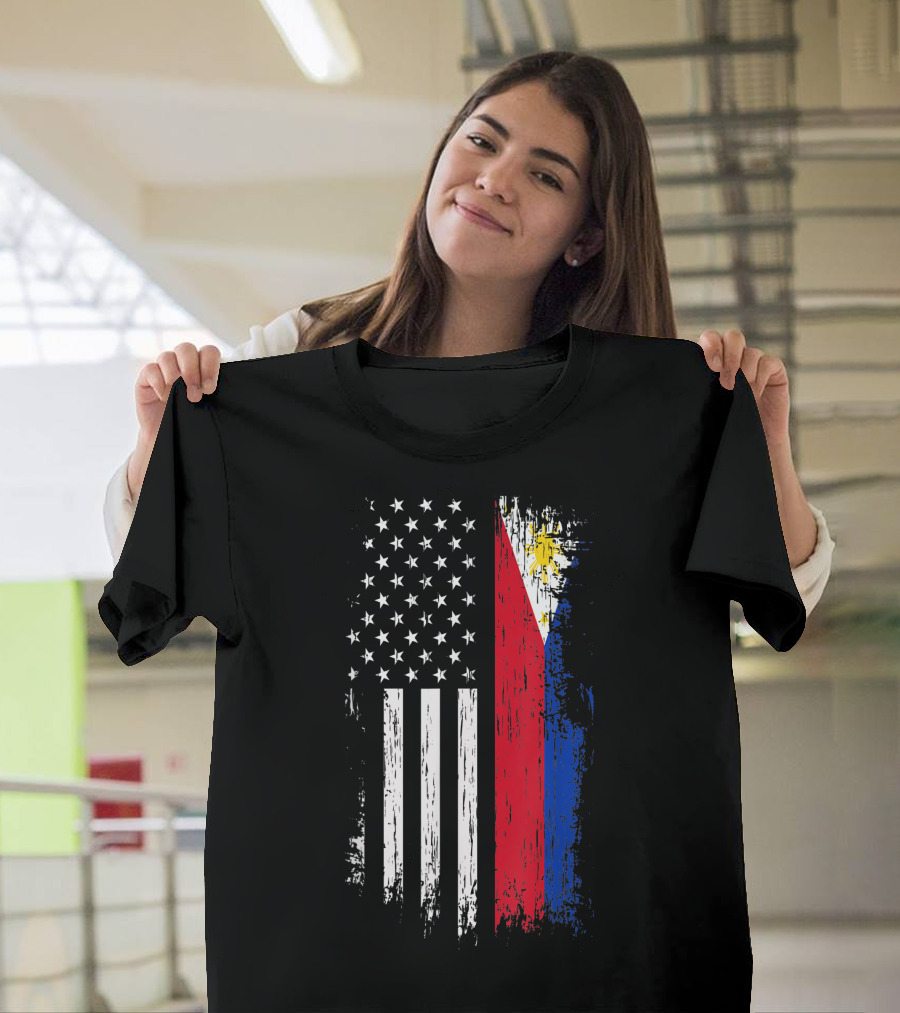 Filipino American Flag Pride USA Philippines T-Shirt
