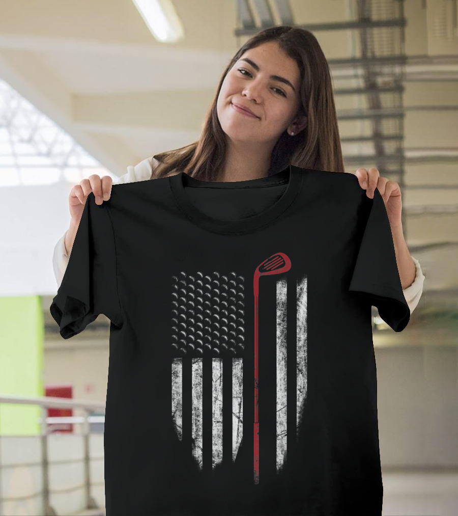 American Flag Golf Club 4th of July Patriot T-Shirt
