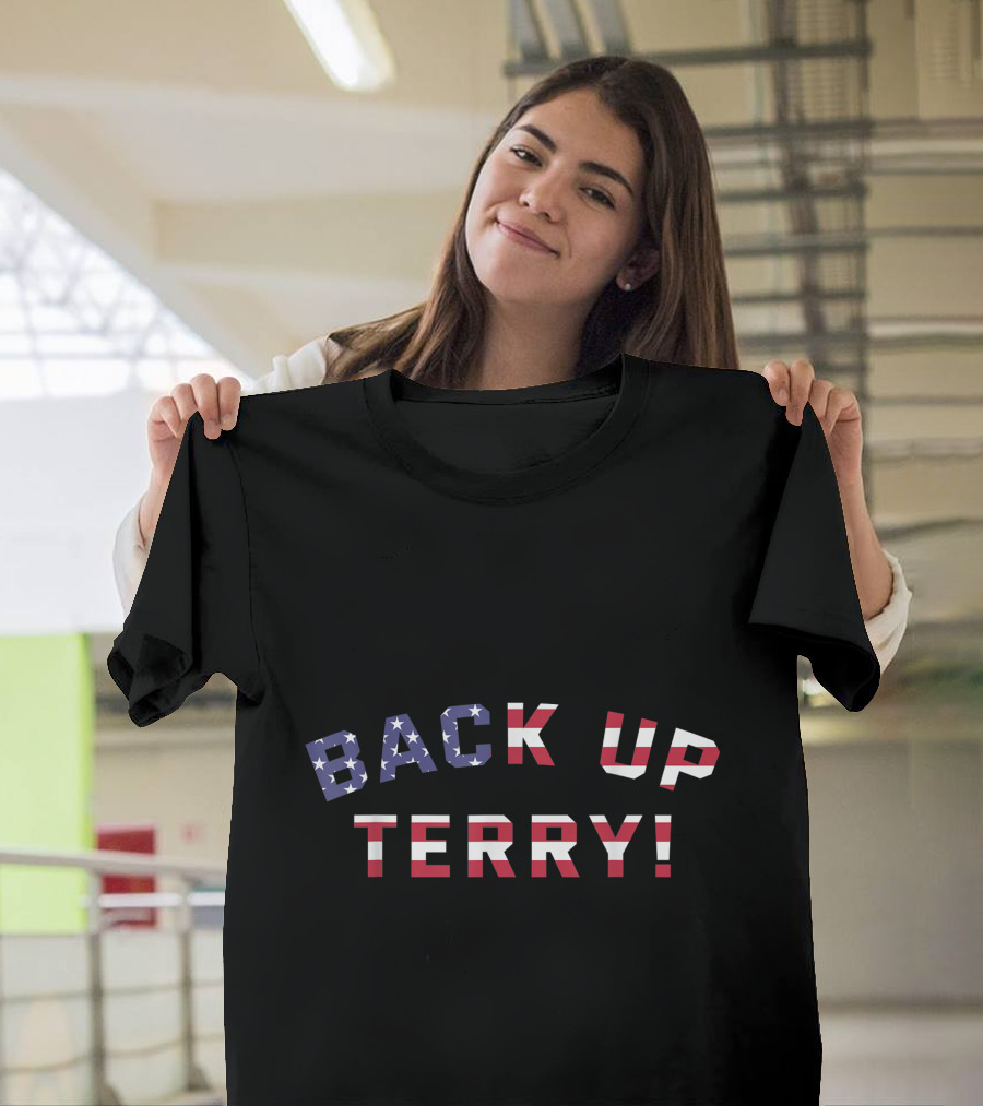 Back Up Terry American Flag Stars Stripes Typography T-Shirt
