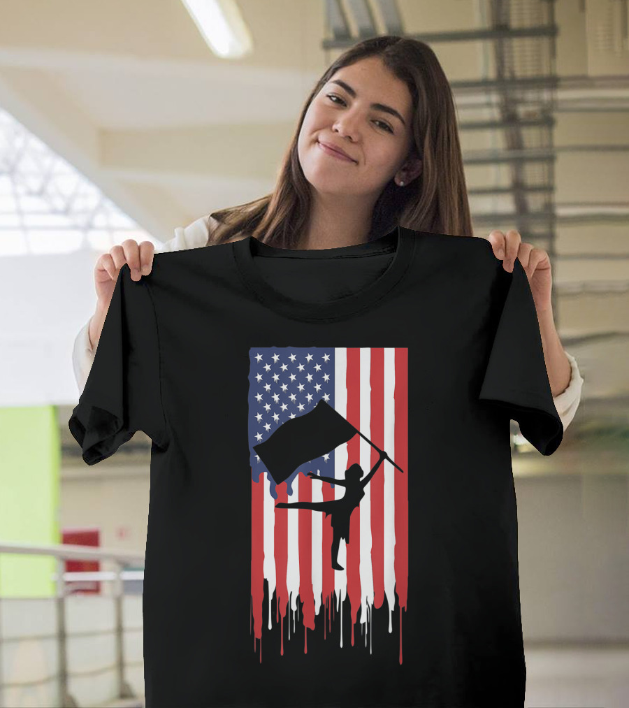 Patriotic Color Guard Dripping American Flag 4th of July T-Shirt
