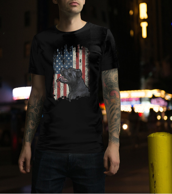 Cane Corso American Flag USA Patriotic Dog T-Shirt