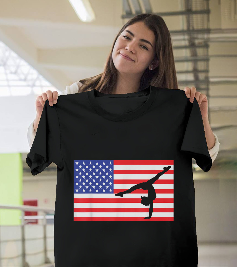 Tumbling USA American Flag Gymnastics Gymnast 4th of July T-Shirt