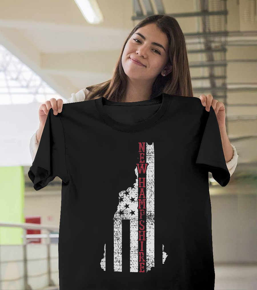 New Hampshire American Flag Fourth of July USA T-Shirt