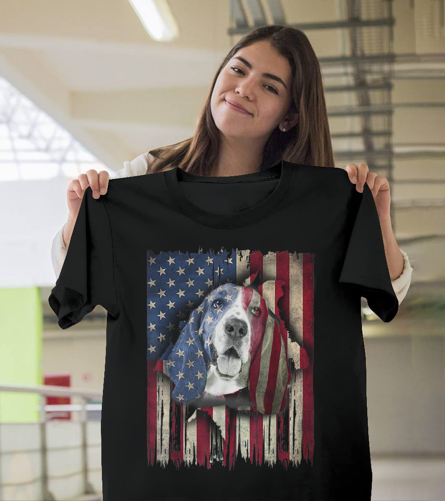 Basset Hound American Flag 4th of July Patriotic T-Shirt