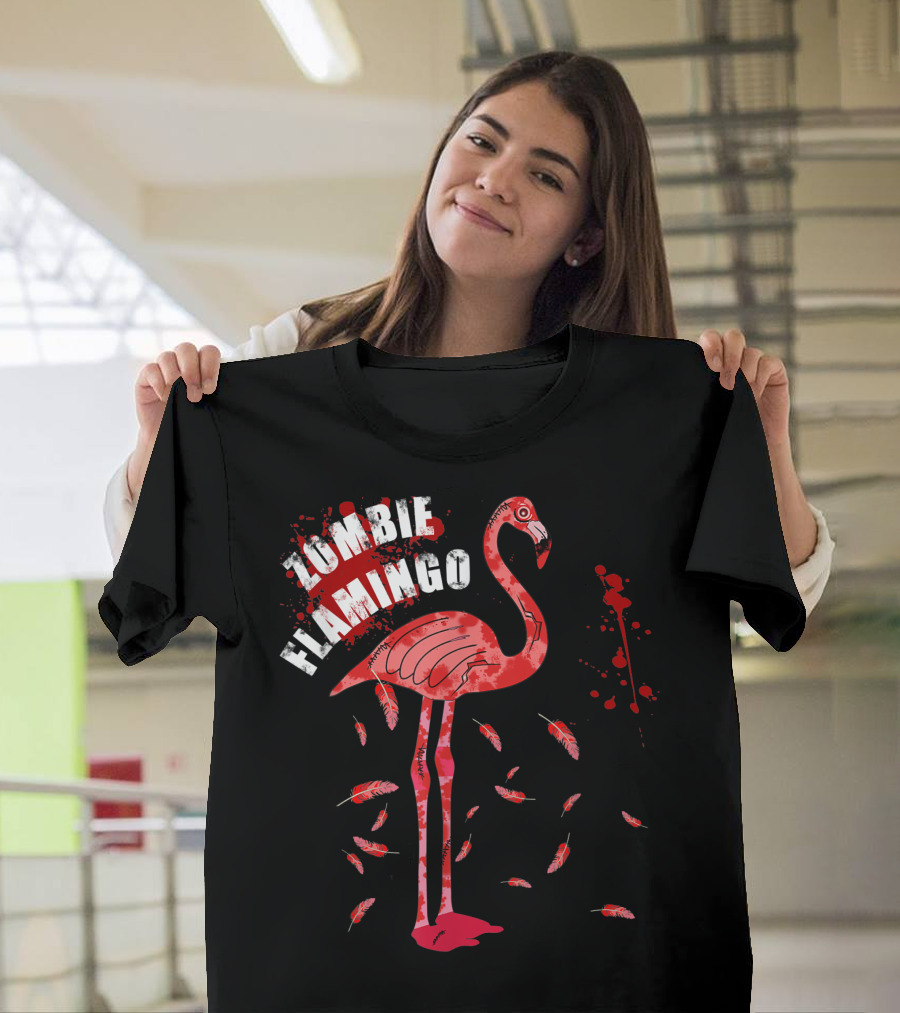 Zombie Flamingo Halloween Scary Bird Lovers T-Shirt
