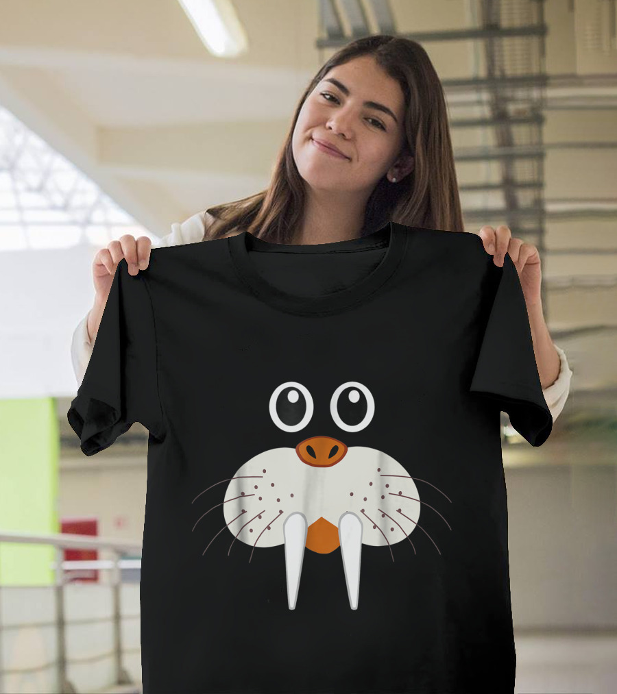 Cute Walrus Face Whiskers and Tusks T-Shirt