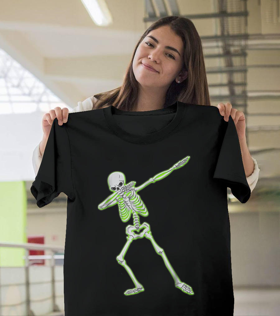 Halloween Dabbing Skeleton Skull Dab T-Shirt
