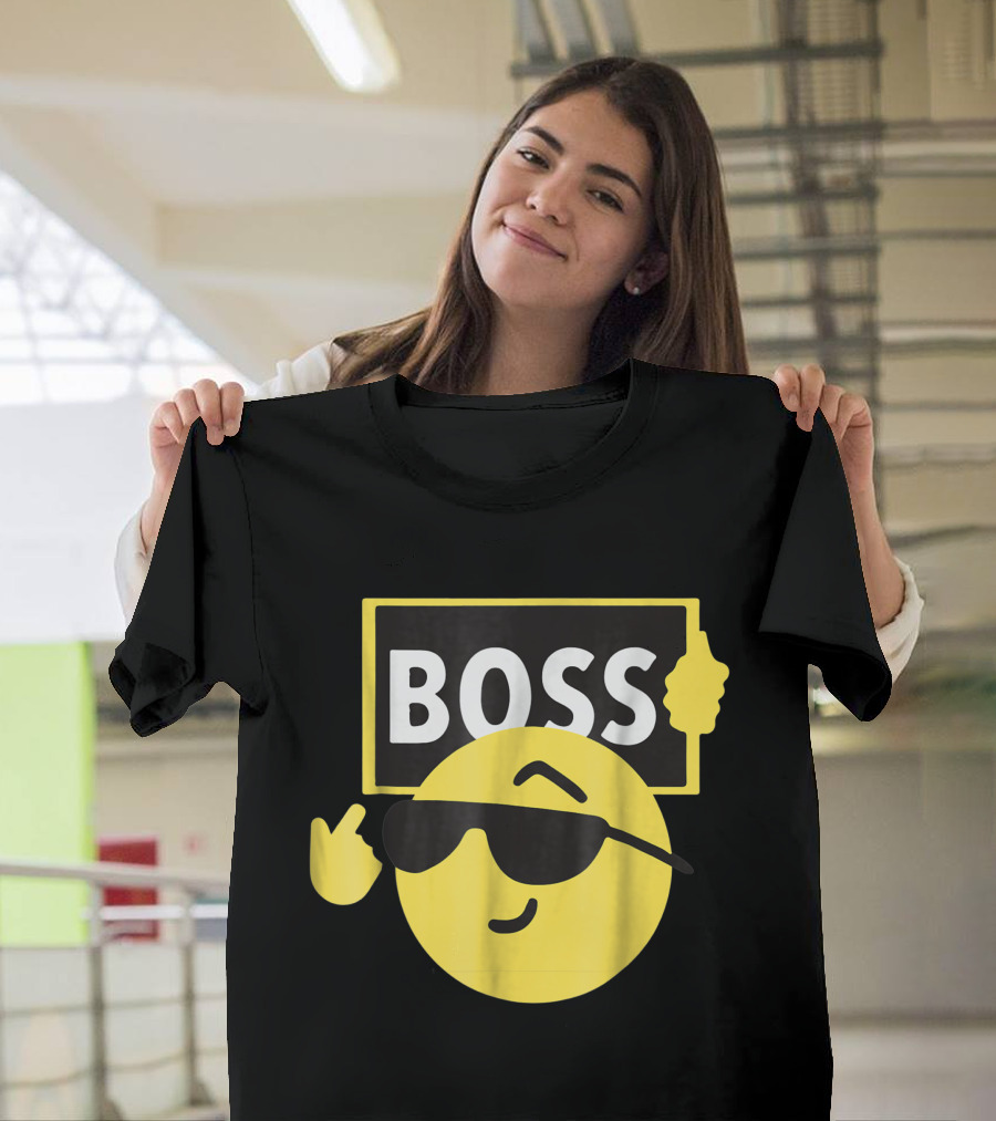 Boss Emoji Sunglasses Halloween Gesture T-Shirt
