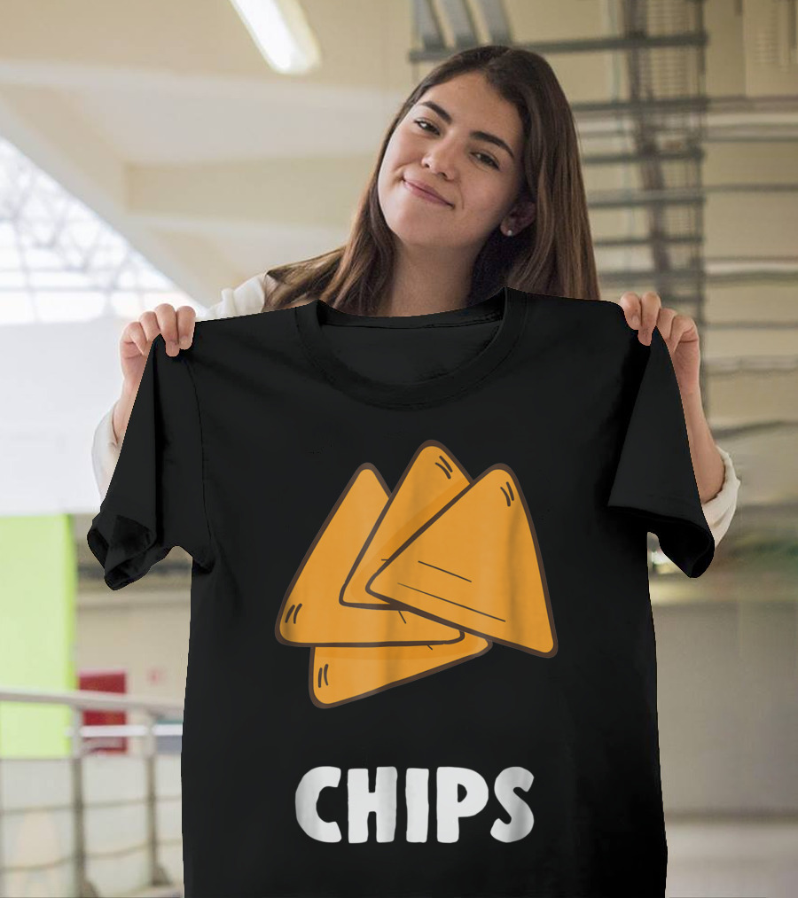 Couple Matching Halloween Costumes Chips Tortilla Triangles T-Shirt