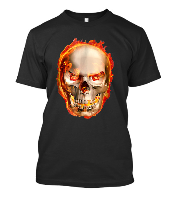 Skull Fire Face Awesome T-Shirt