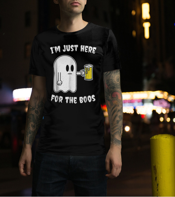 I'm Just Here For The Boos Ghost Halloween Beer Mug T-Shirt