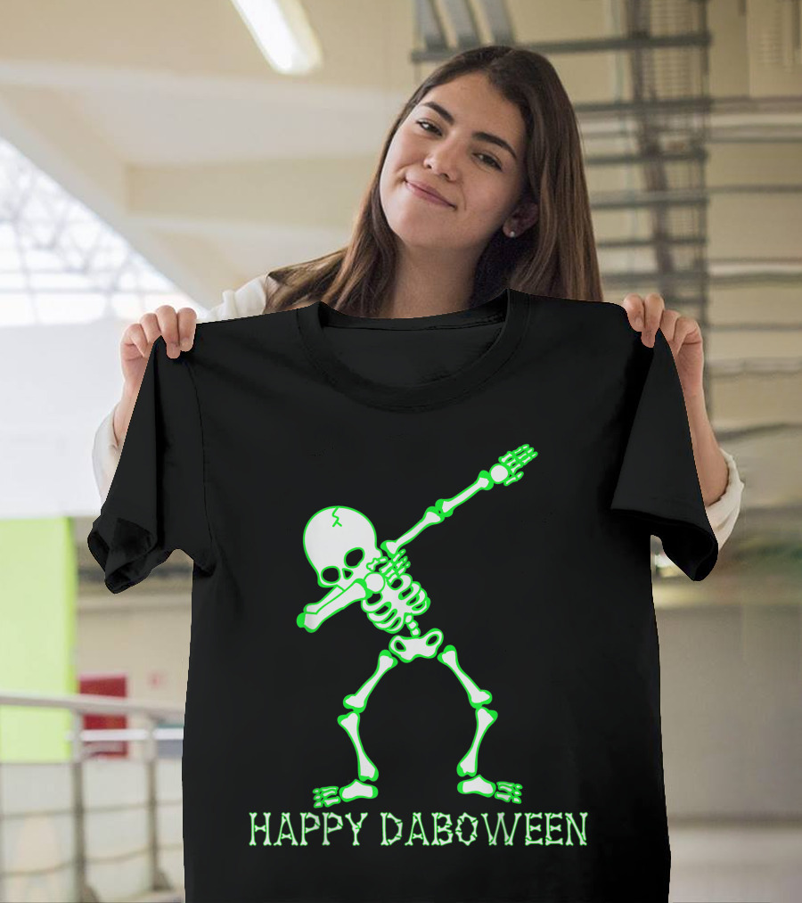 Happy Daboween Dabbing Skeleton Kids Bones Halloween T-Shirt