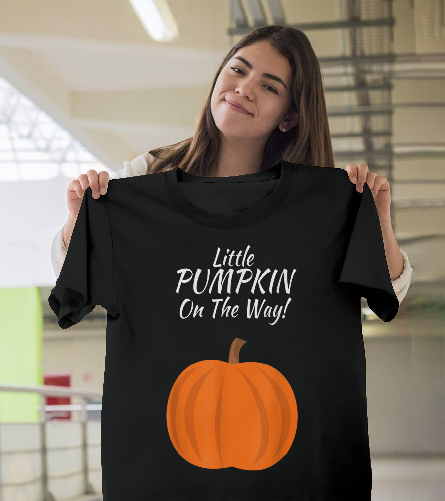 Little Pumpkin On The Way Halloween Pregnancy Announcement T-Shirt