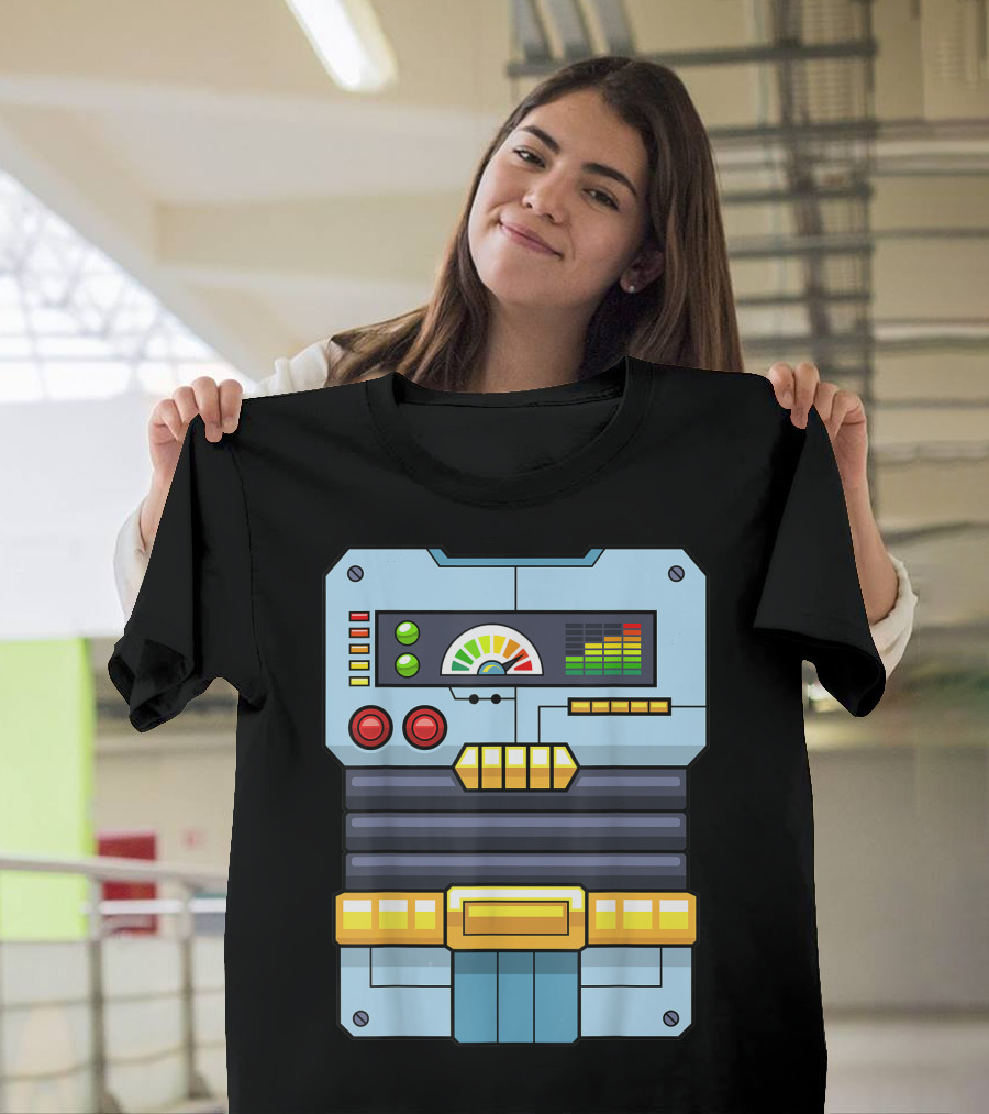 Robot Costume Halloween Control Panel T-Shirt