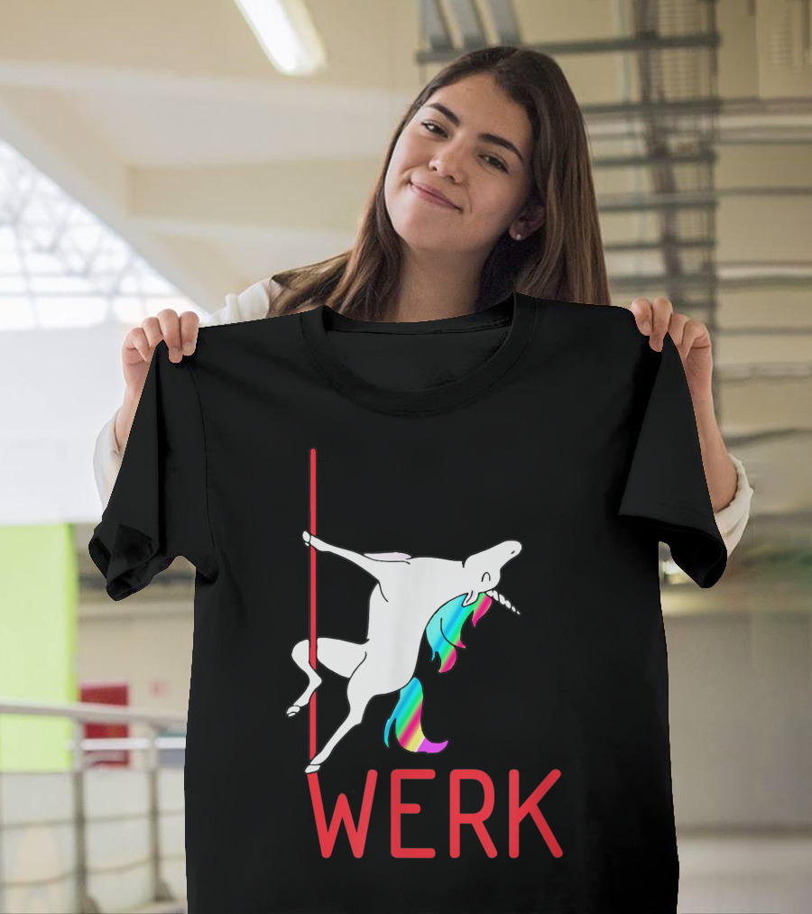 Unicorn Pole Dancing Werk Halloween T-Shirt