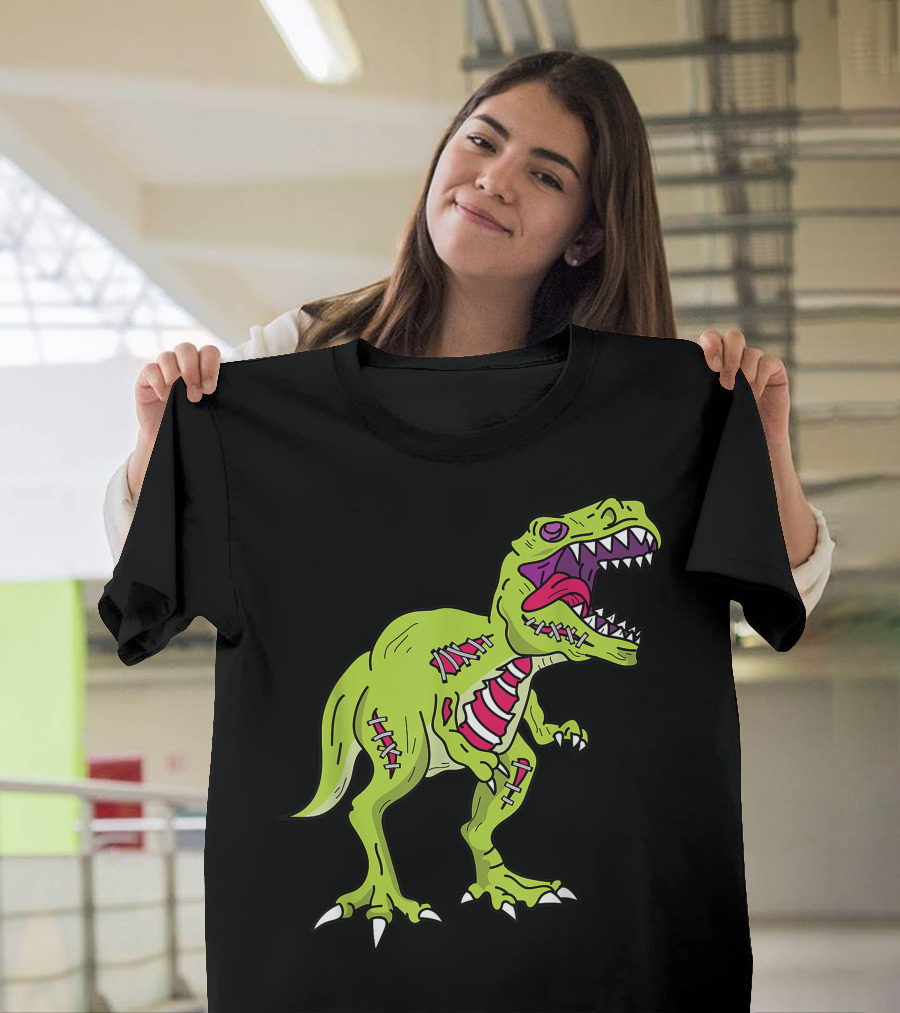 T Rex Zombie Scary Tyrannosaurus Rex Halloween Dinosaur Undead Reptile T-Shirt