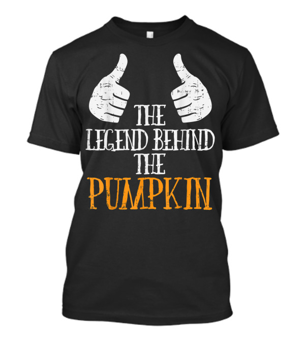Legend Behind Pumpkin Funny Halloween Pregnancy Announcement Thumbs Up T-Shirt