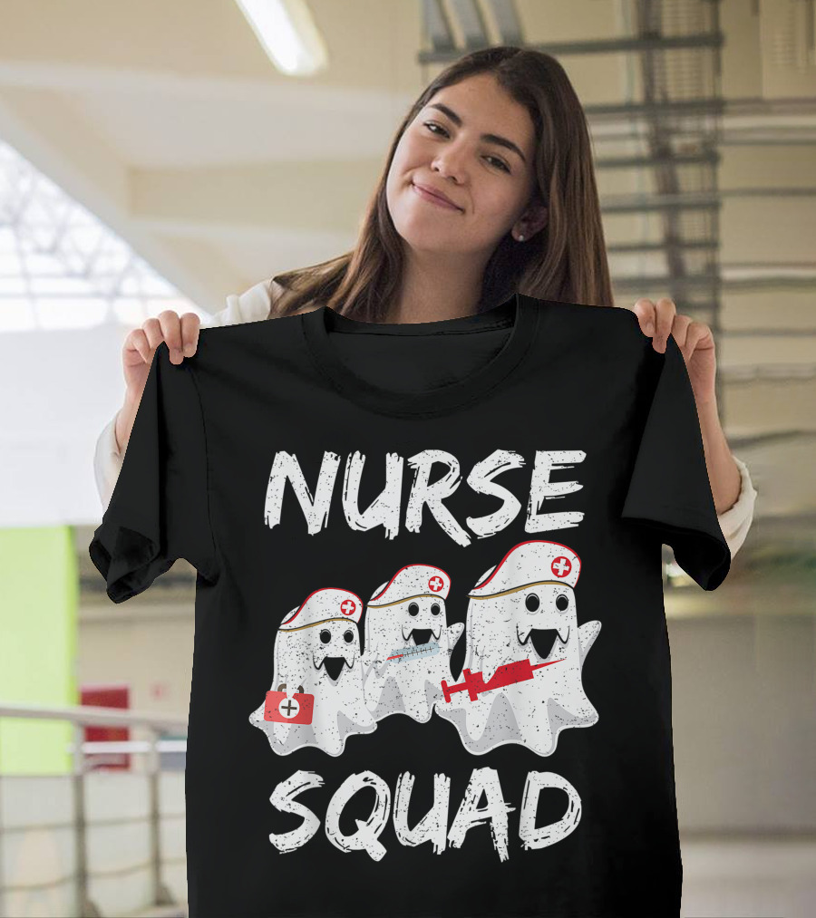 Nurse Squad Funny Halloween Boo Ghost T-Shirt