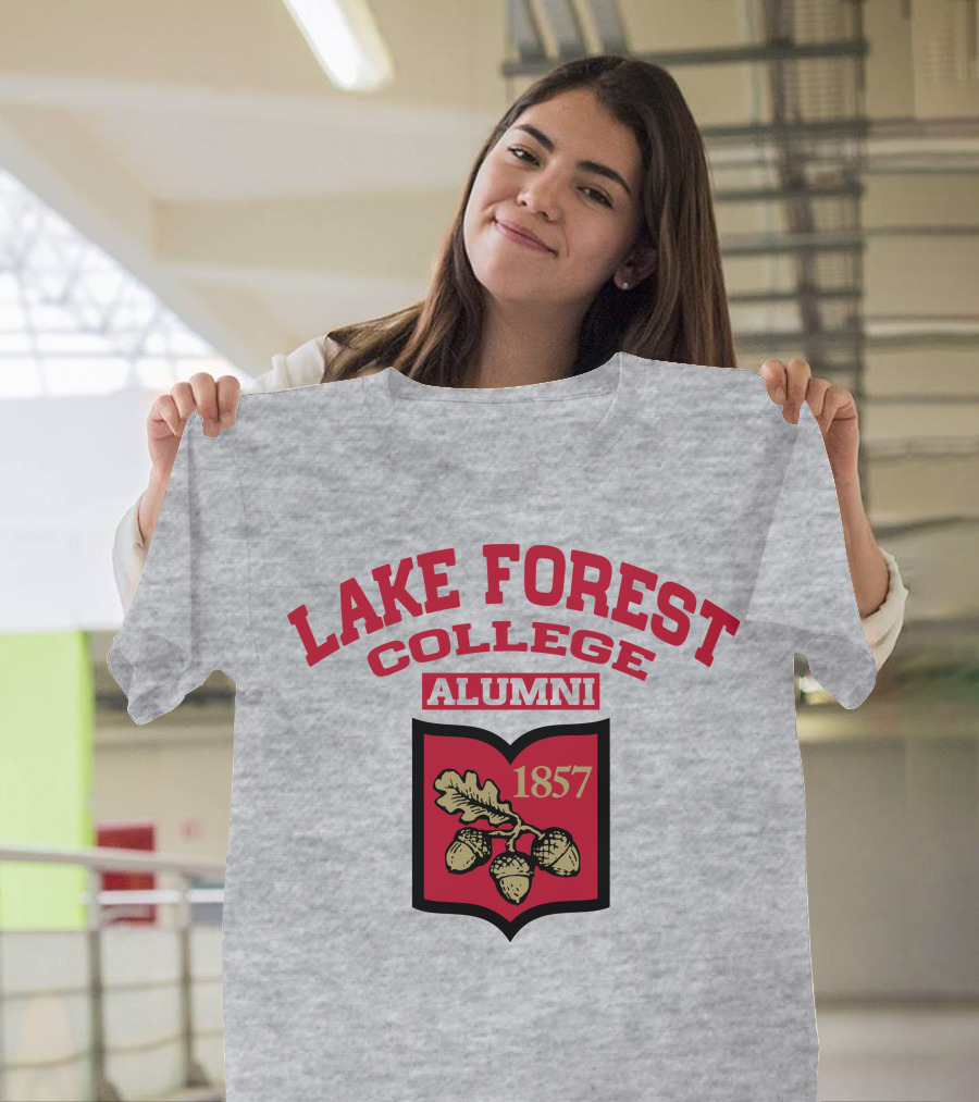 Lake Forest College Alumni 1857 Logo Acorn Shield T-Shirt