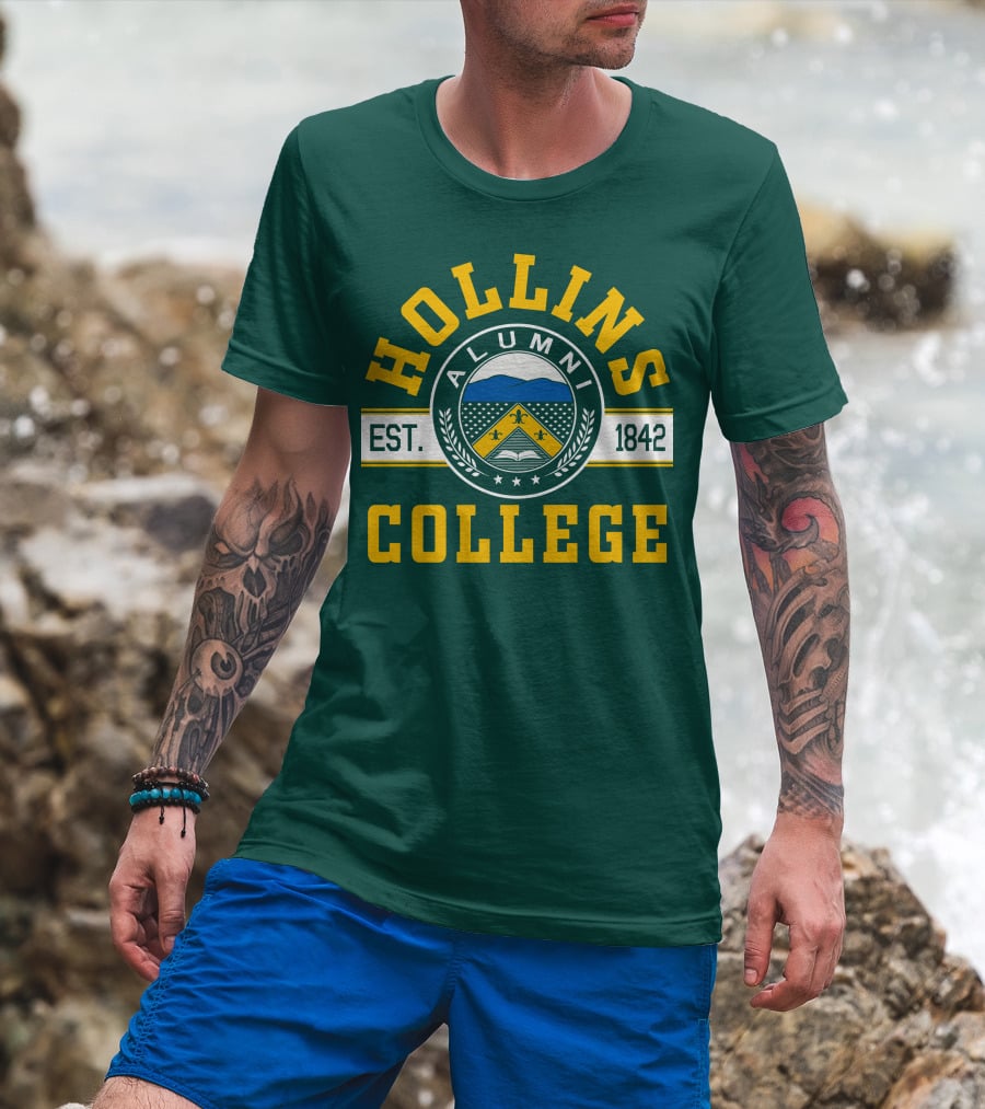 Hollins College Alumni Est. 1842 Fleur-de-lis And Mountain Emblem T-Shirt