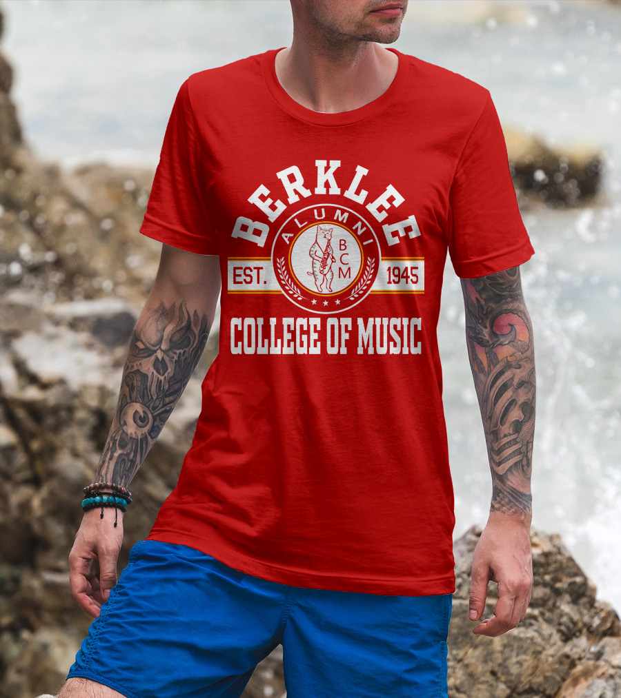 Berklee College Of Music Alumni Est. 1945 BCM Cat T-Shirt