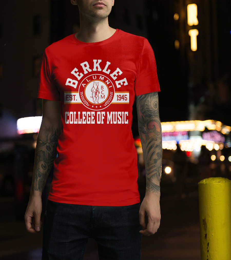 Berklee College Of Music Alumni Est. 1945 BCM Cat T-Shirt