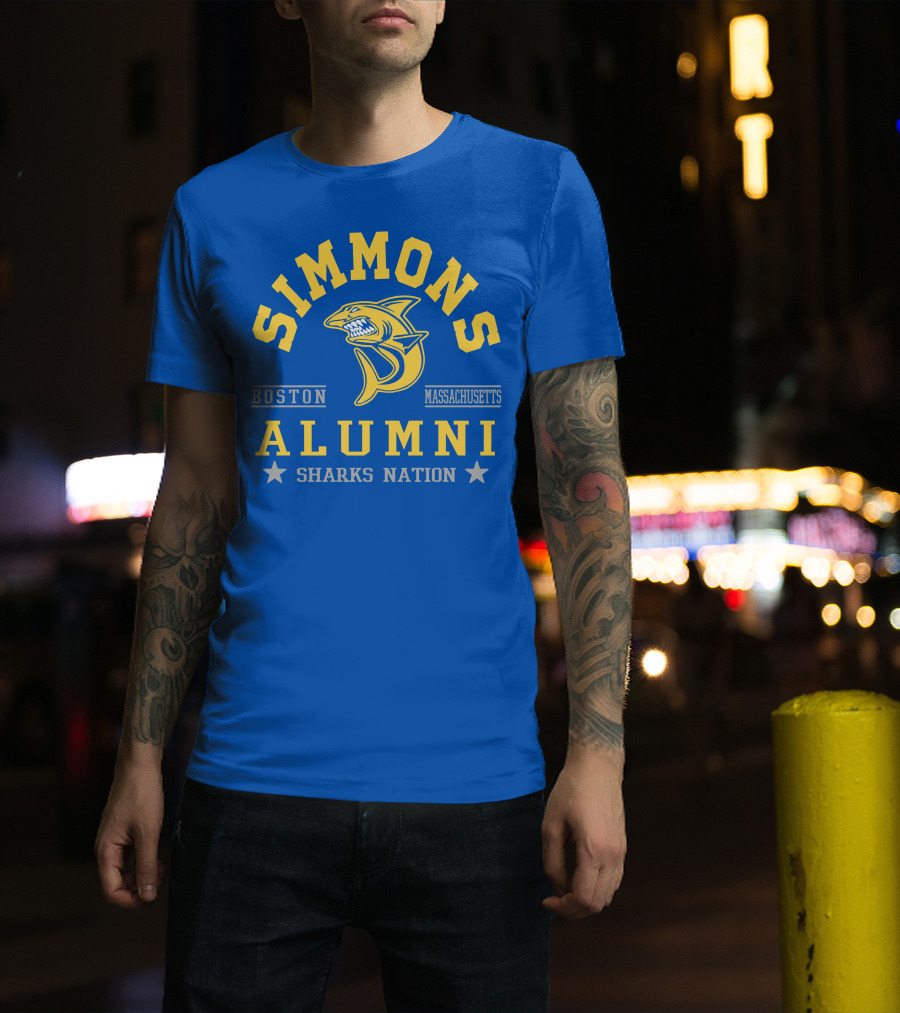 Simmons Alumni Boston Massachusetts Sharks Nation T-Shirt