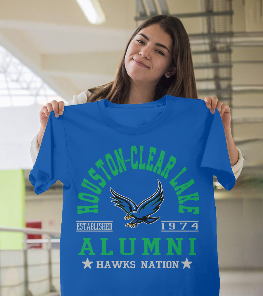 Houston-Clear Lake Alumni Established 1974 Hawks Nation T-Shirt
