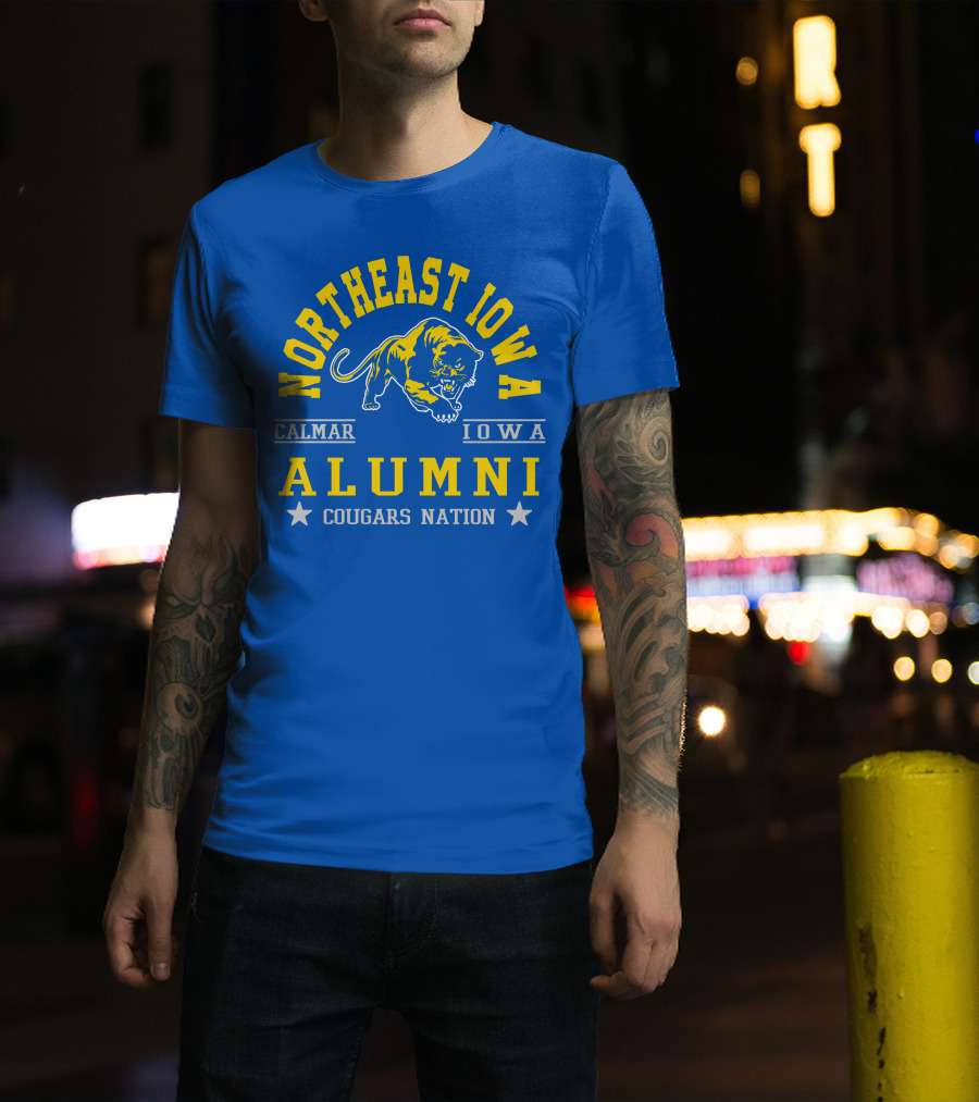 Northeast Iowa Calmar Iowa Alumni Cougars Nation T-Shirt