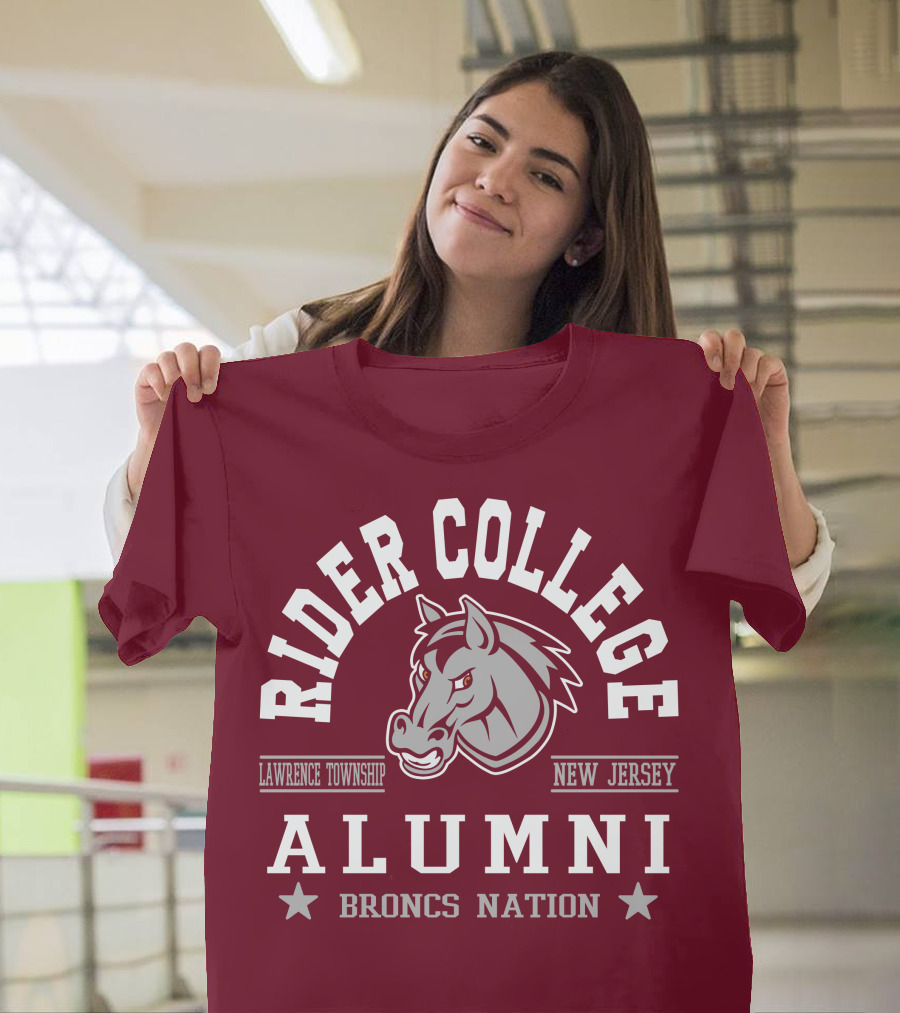 Rider College Alumni Broncs Nation Lawrence Township New Jersey T-Shirt