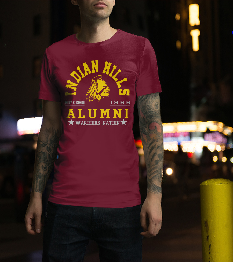 Indian Hills Warriors Alumni Established 1966 Nation T-Shirt