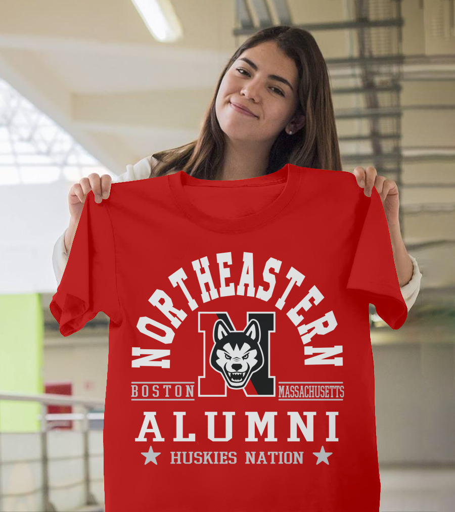 Northeastern Alumni Boston Massachusetts Huskies Nation T-Shirt