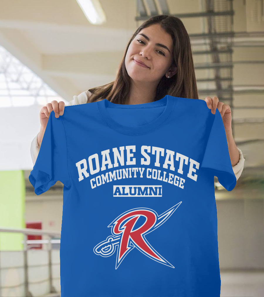Roane State Community College Alumni with Red R Logo and Sword T-Shirt
