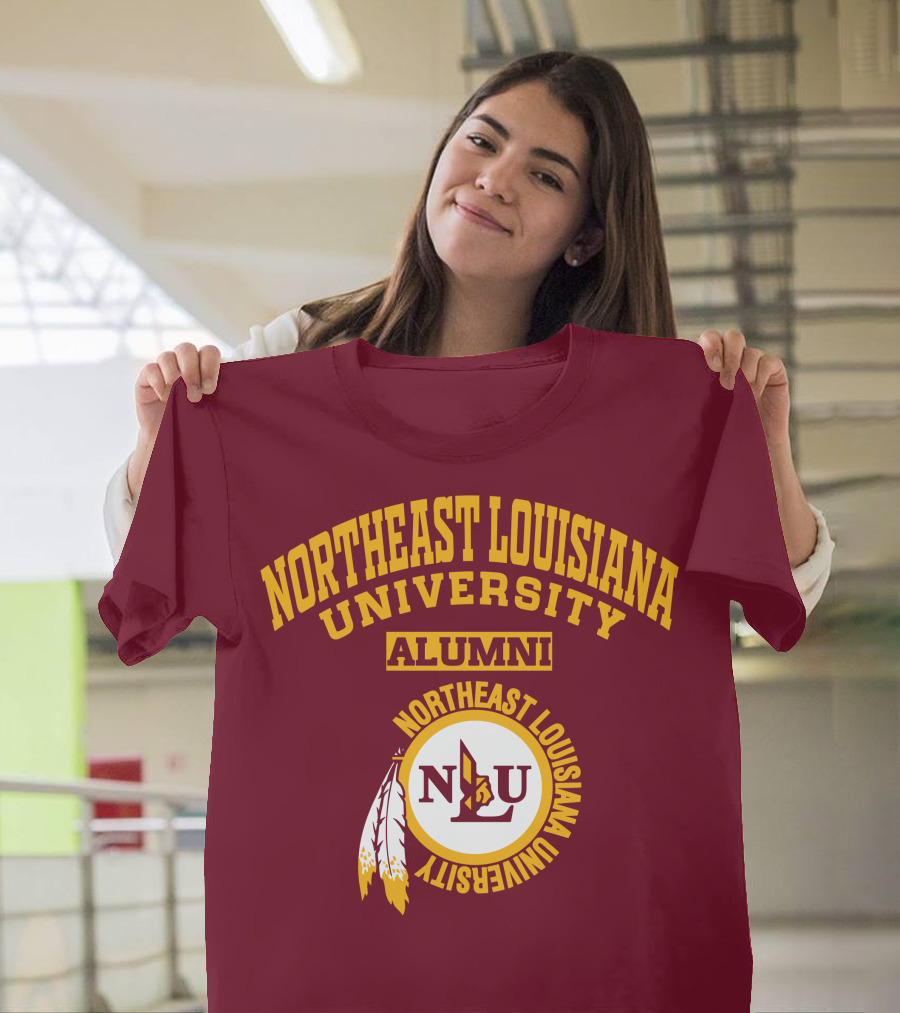 Northeast Louisiana University Alumni NLU Logo with Feathers T-Shirt