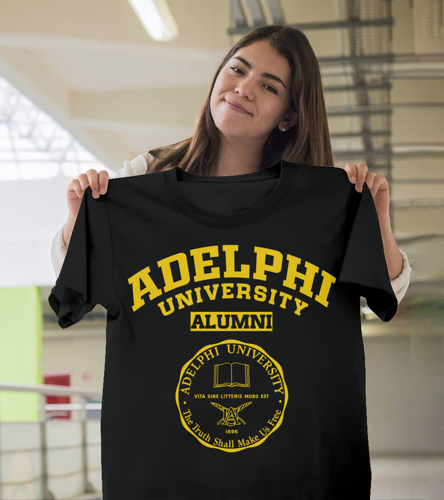 Adelphi University Alumni Seal Vita Sine Litteris Mors Est 1896 The Truth Shall Make Us Free T-Shirt