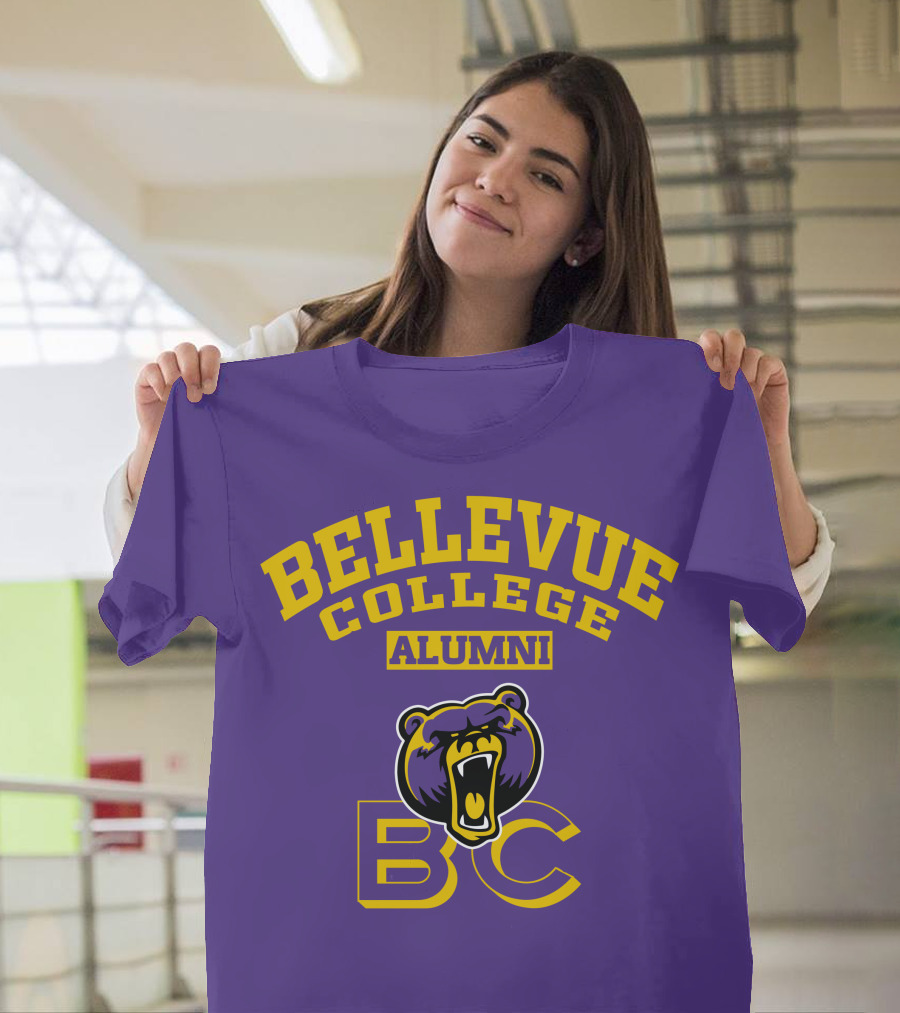 Bellevue College Alumni BC Bear Logo Purple T-Shirt