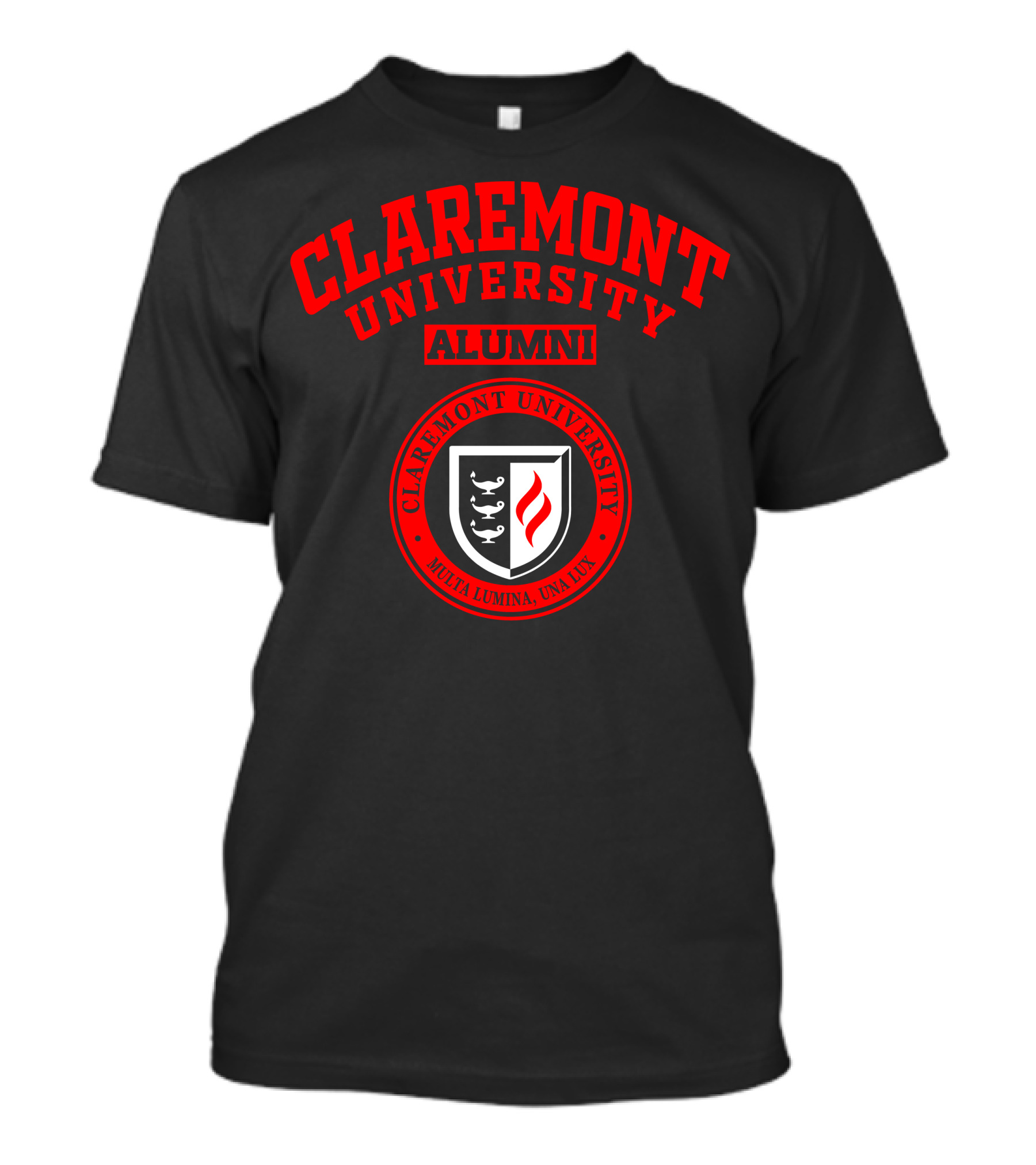 Claremont University Alumni Multa Lumina Una Lux Shield T-Shirt