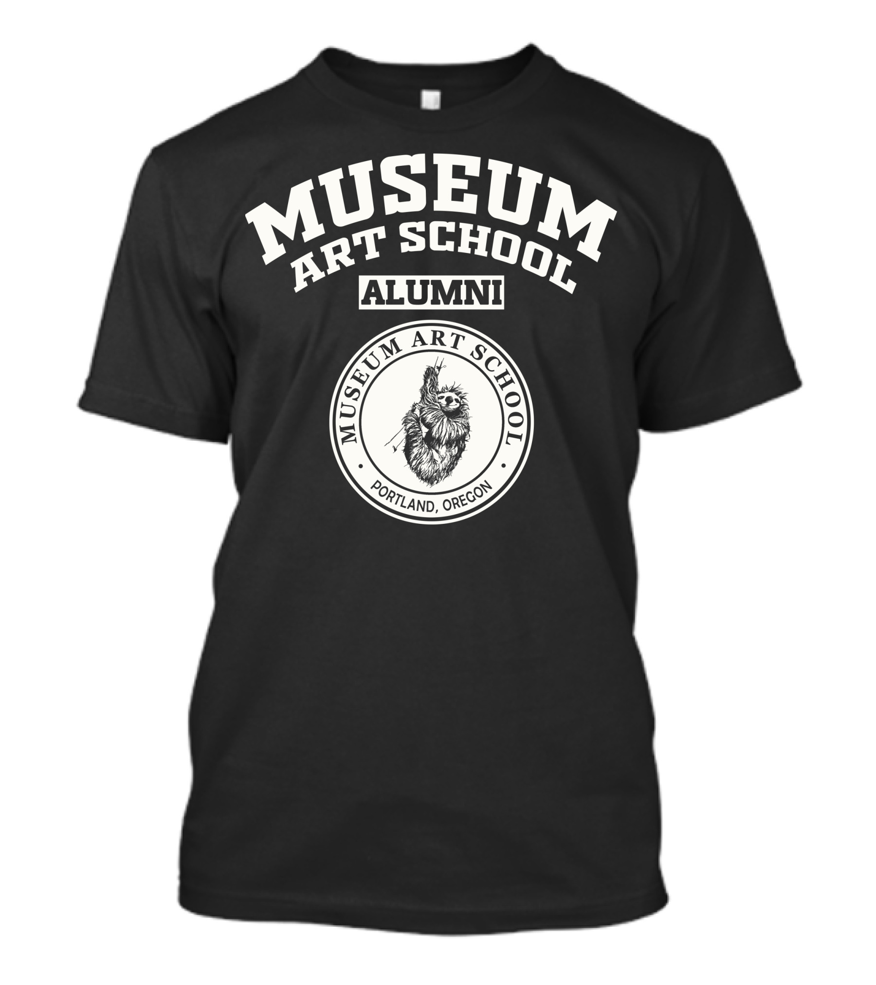 Museum Art School Alumni Portland Oregon Sloth Emblem T-Shirt