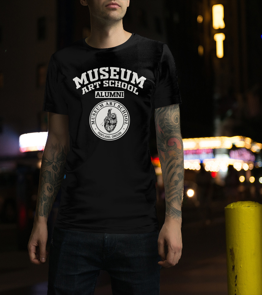 Museum Art School Alumni Portland Oregon Sloth Emblem T-Shirt